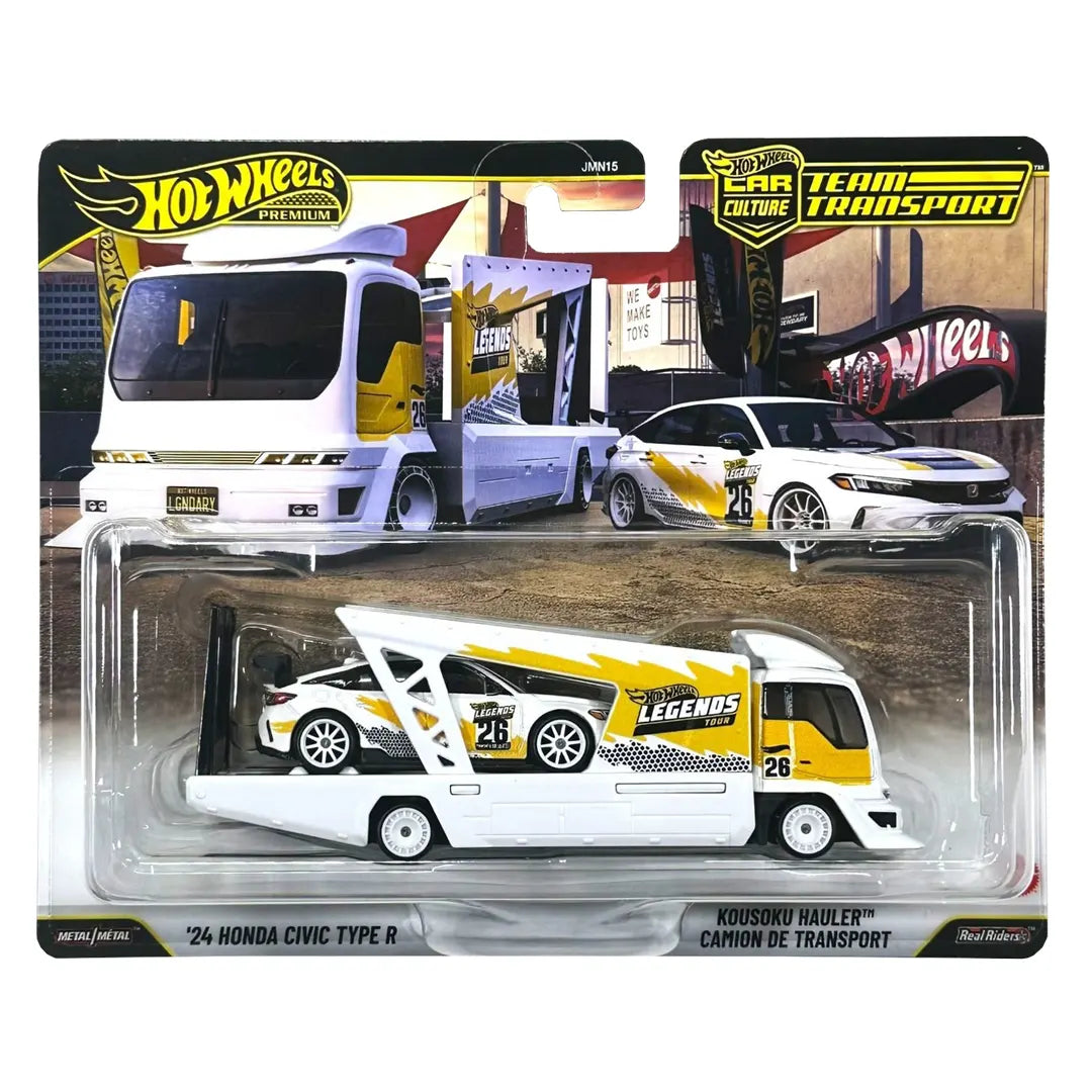 24 Honda Civic Type R y Houkosu Hauler - Team Transport Legend Tour - Hot Wheels