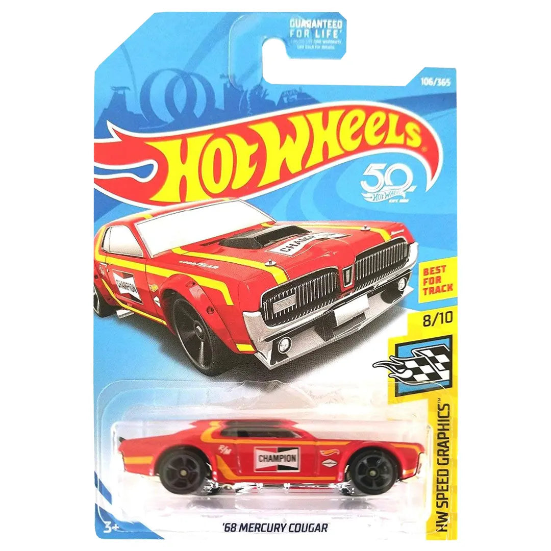68 Mercury Cougar - Speed Graphics 8/10 - Hot Wheels