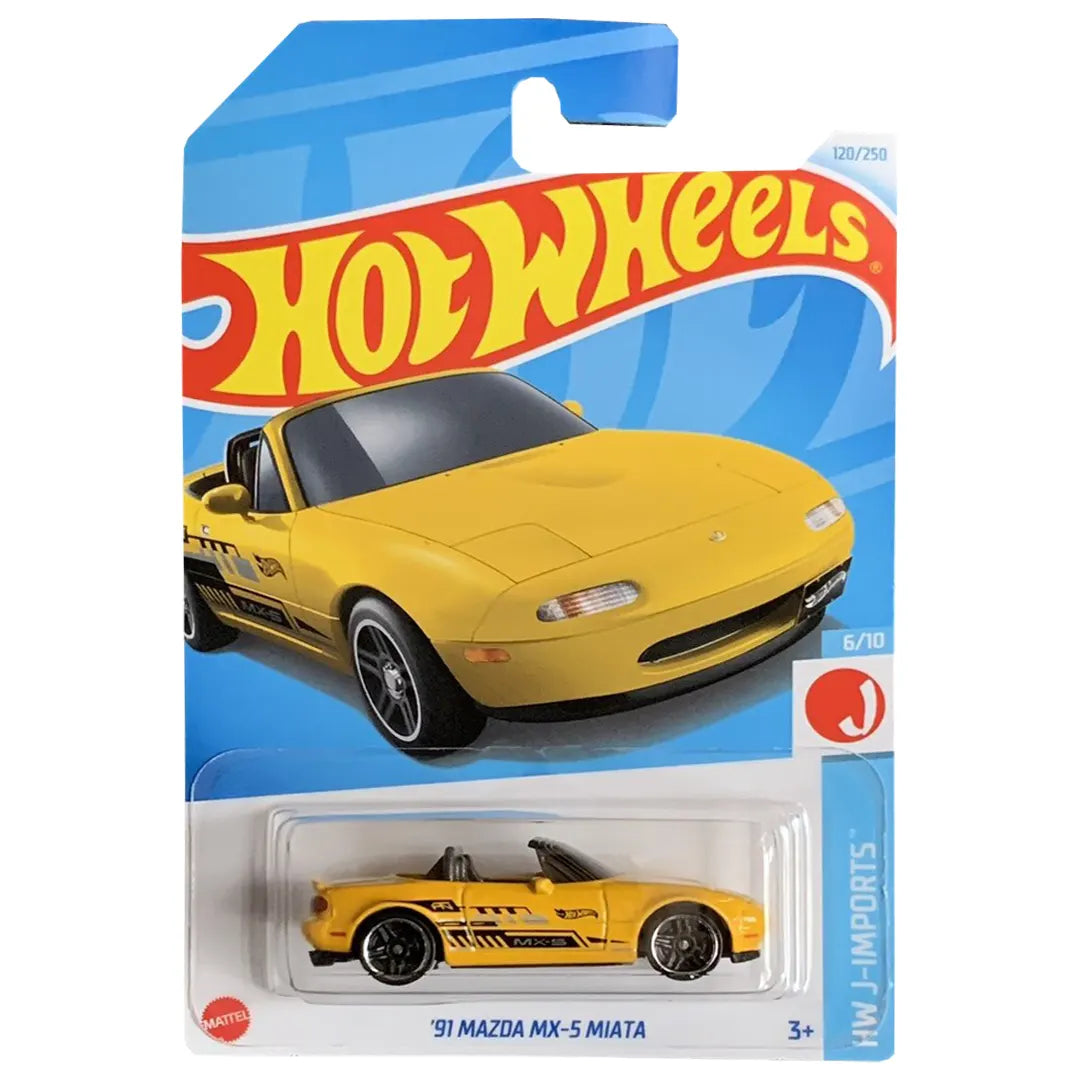 91 Mazda -Mx-5 Miata - J-Imports 6/10 - Hot Wheels