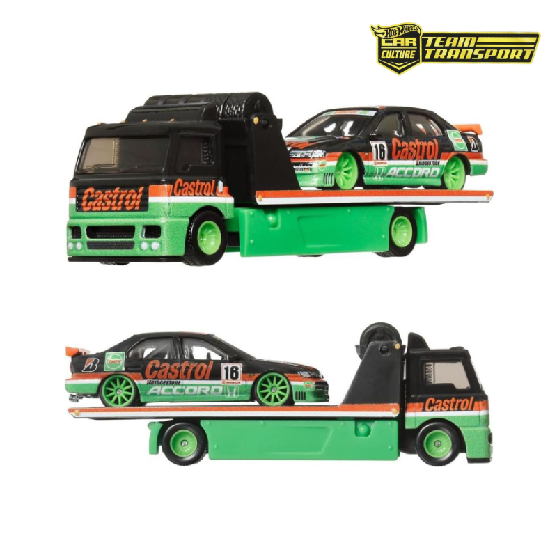96 Honda Accord y Fleet Street - Team Transport 1/3 - Hotwheels Premium - Autos sin Empaque