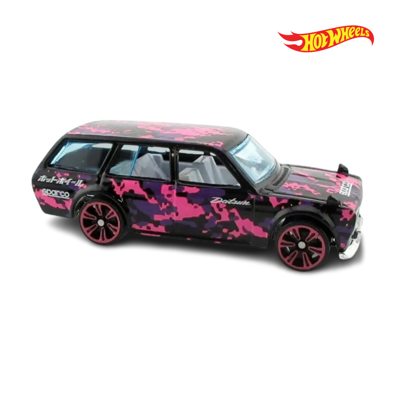 Datsun 510 Wagon - Neon Speeders 2/8 - Hotwheels Básico - Autos sin Empaque