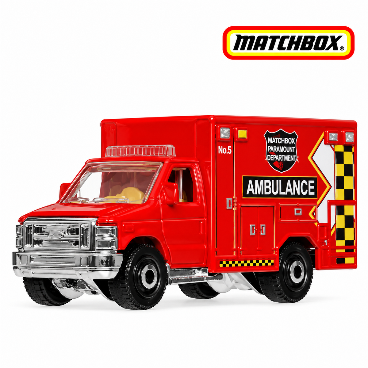 2009 Ford E-350 Ambulance - 5-Pack Rescue - Matchbox Básico - Autos sin Empaque