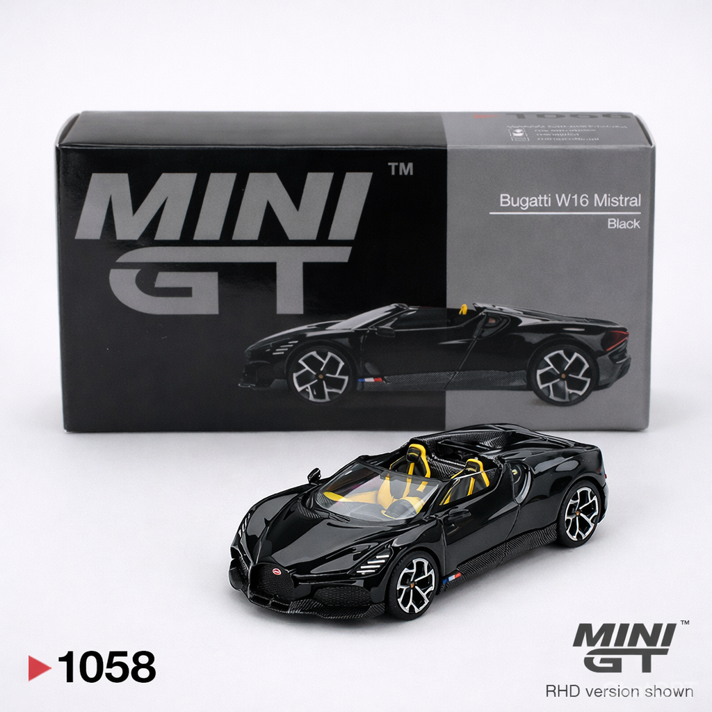 Bugatti W16 Mistral - Black - 1058 - Mini GT