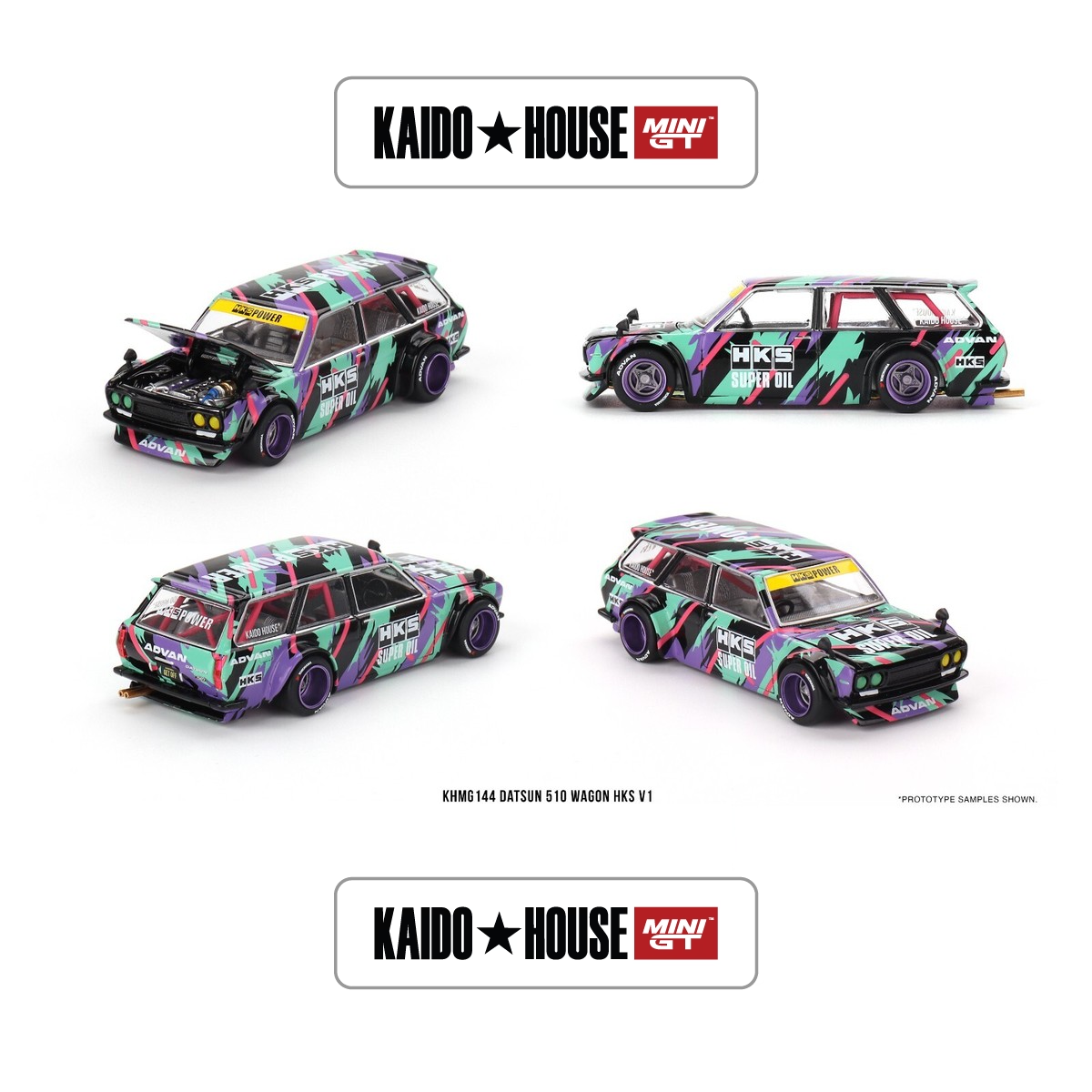 Datsun KAIDO 510 Wagon HKS V1 " Oil Splash Pattern - 144 - Mini GT