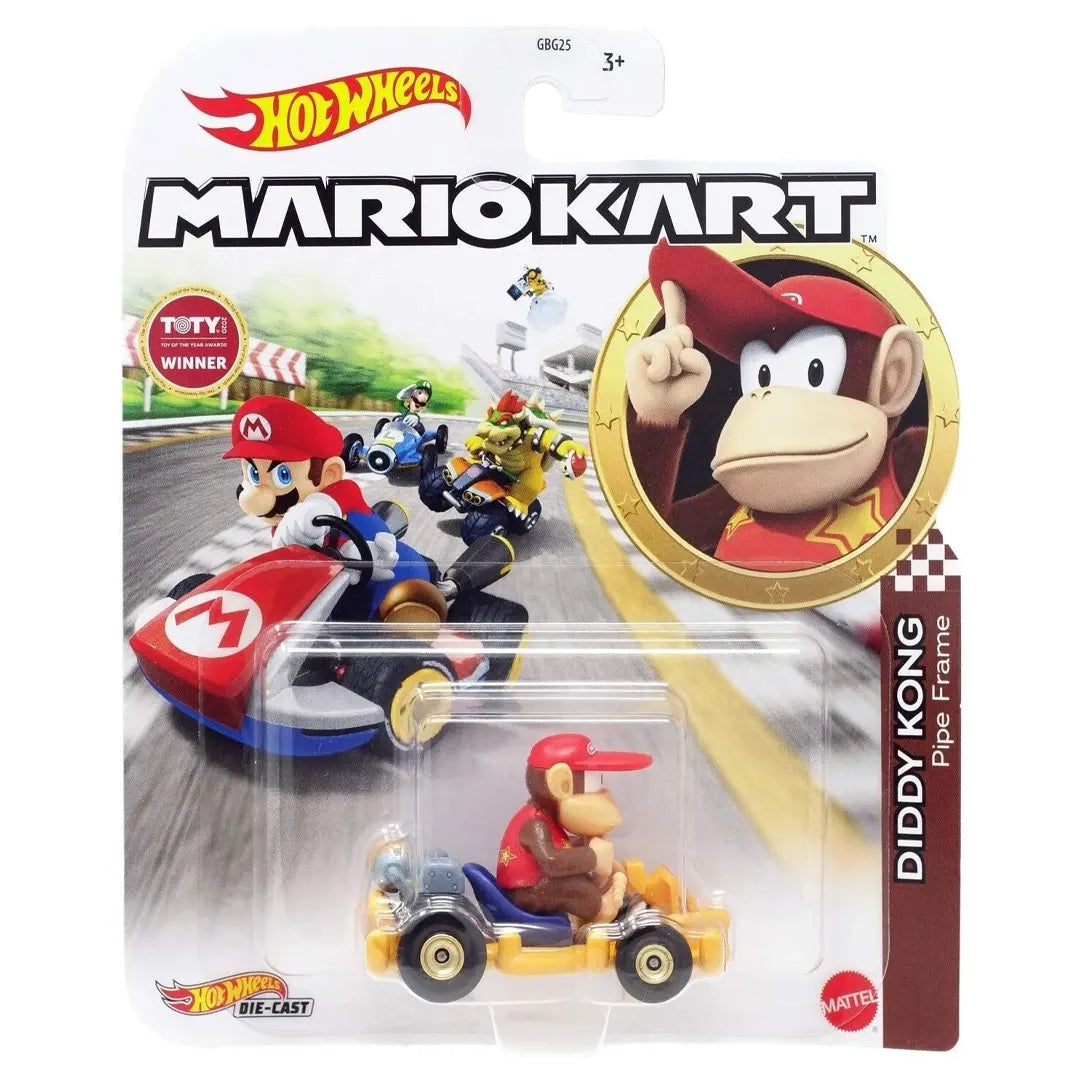 Diddy Kong - Pipe Frame - Mario Kart 7/7 - Hot Wheels