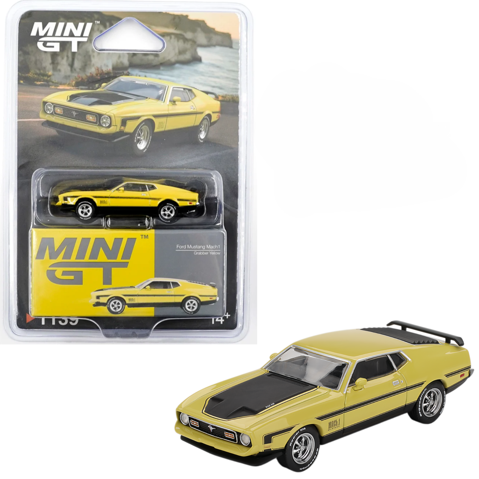 Ford Mustang Mach1 - Grabber Yellow - 1139 - Mini GT