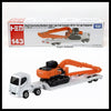 Hitachi Construction Machinery Super Long Front Excavator ZX210-7 SLF and Transporter - Tomica Camiones - Takara Tomy