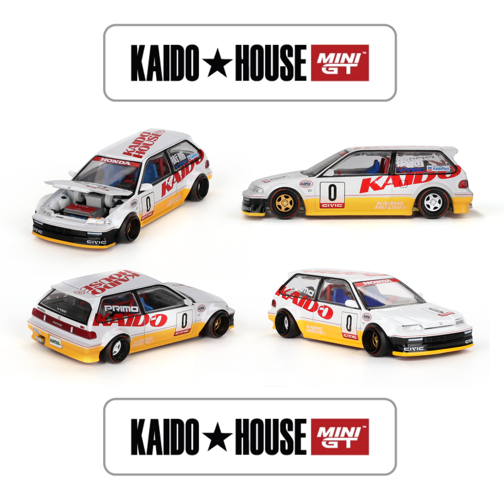 Honda Civic (EF) Kanjo V1 " White/Yellow - 139 - Mini GT