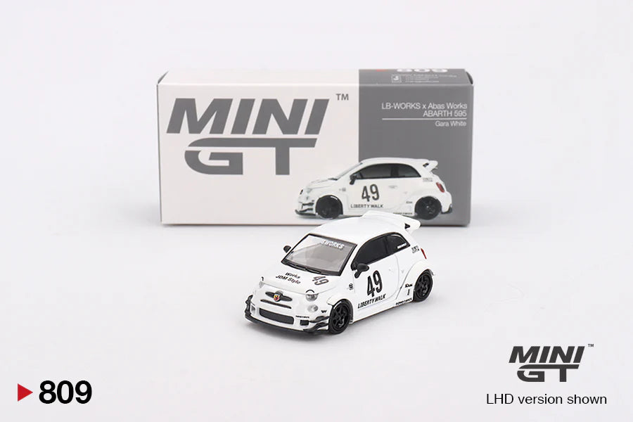 Lb Works x Abas Works Abarth 595 - Gara White - 809 - Mini GT