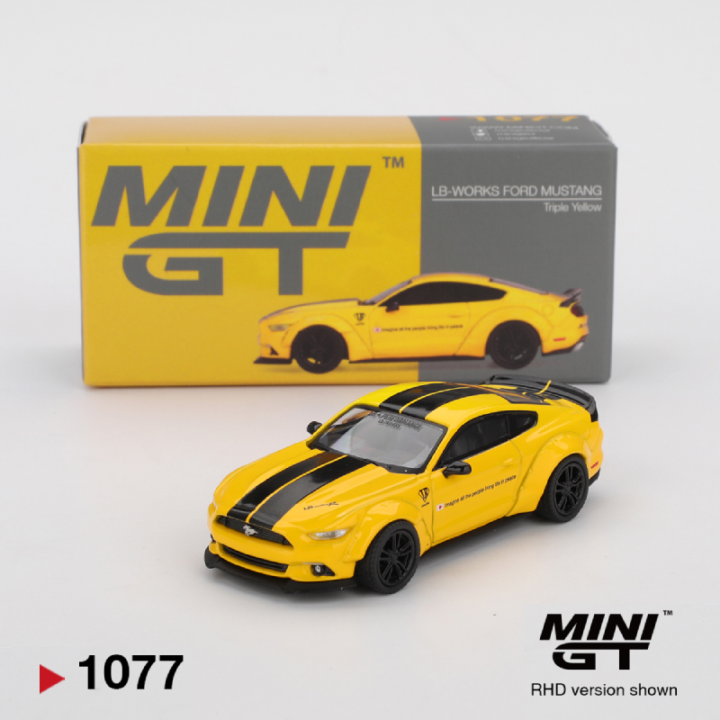 LB-Works Ford Mustang - Triple Yellow - 1077 - Mini GT