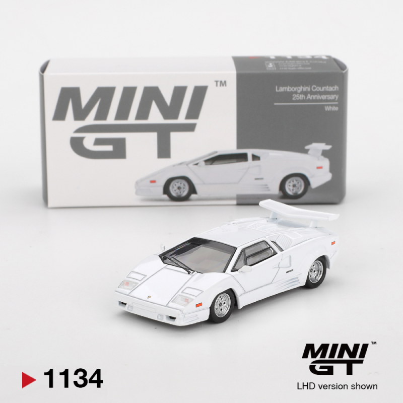 Lamborghini Countach 25 Anniversary White - 1134 - Mini GT
