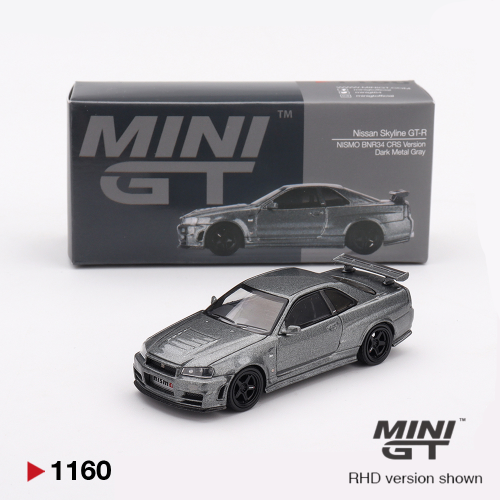 Nissan Skyline Gt-R Nismo BNR34 CRS Version Dark Metal Gray - 1160 - Mini GT