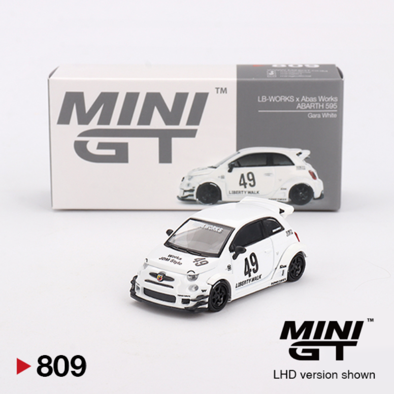 Lb Works x Abas Works Abarth 595 - Gara White - 809 - Mini GT