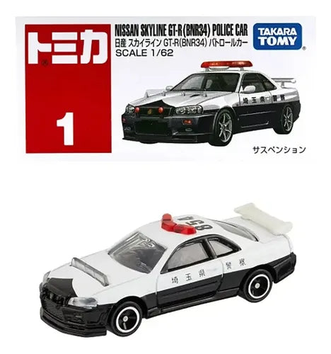 Nissan Skyline GT-R (BNR34) Police Car - Tomica Básico - Takara Tomy