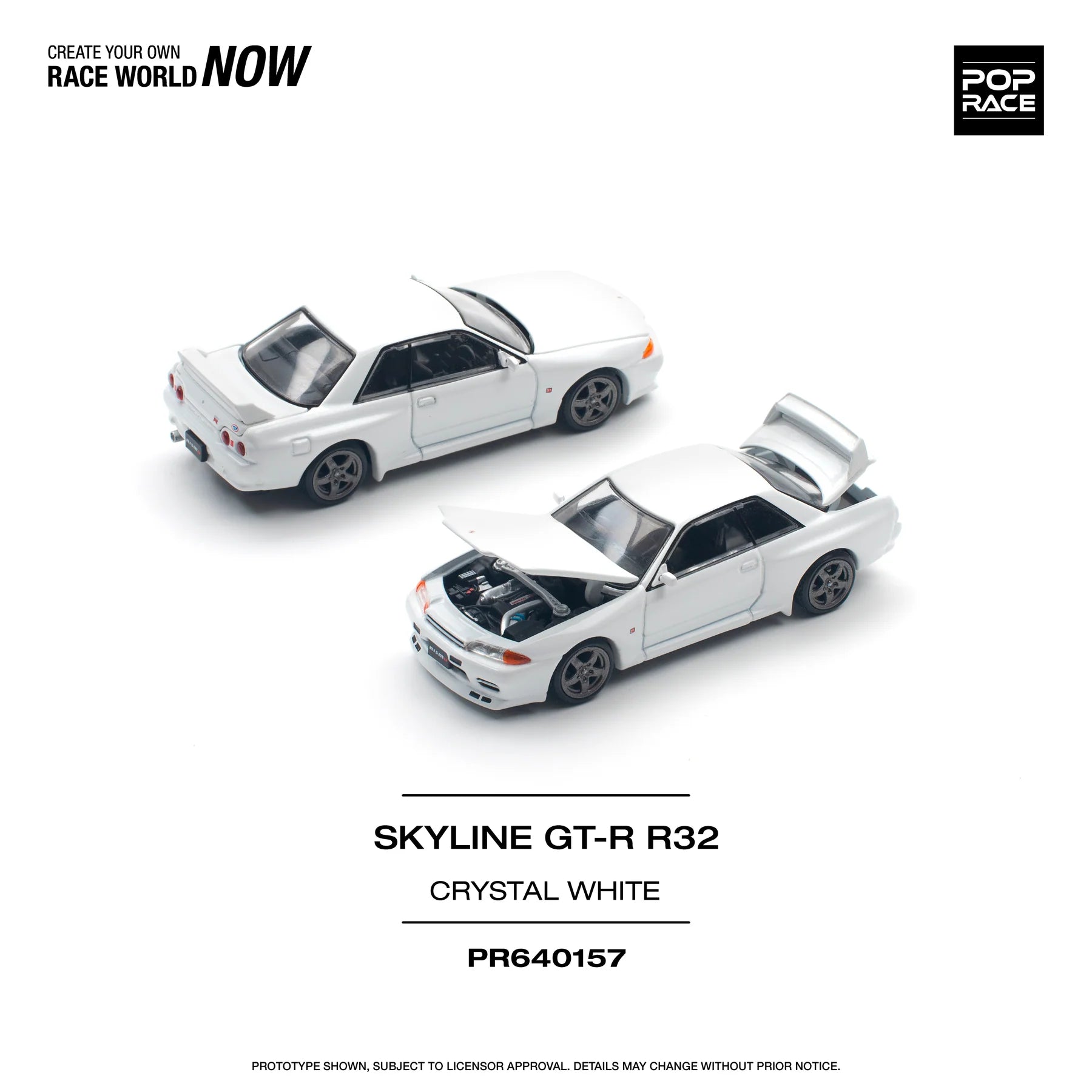 Skyline GT-R R32 - Crystal White - 157 - Pop Race