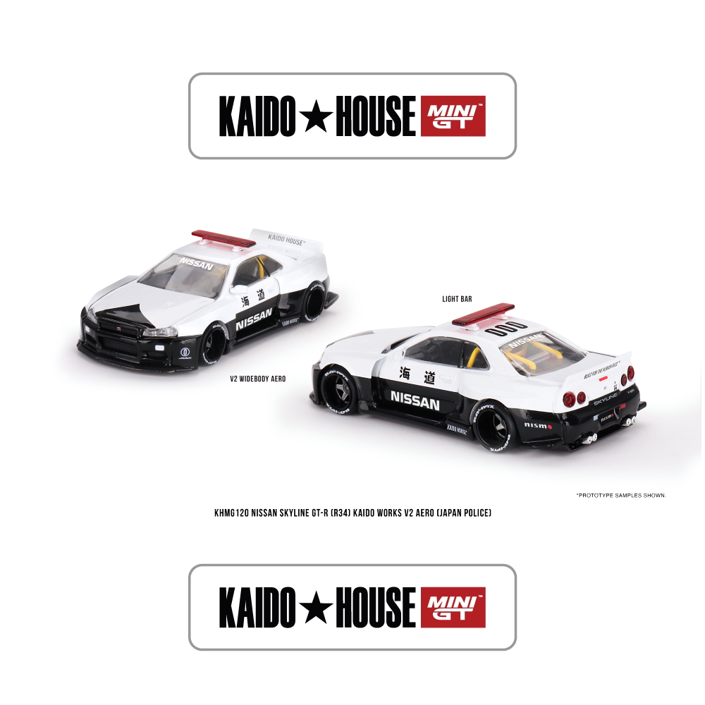 Nissan Skyline GTR R34 Kaido House V2 Aero - 120 - Mini GT