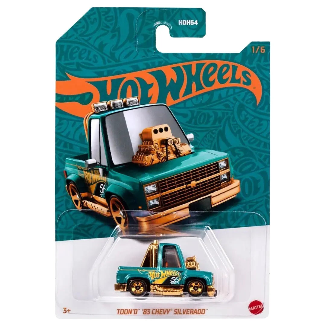 Toon D 83 Chevy Silverado - Green And Gold 1/6 - Hot Wheels