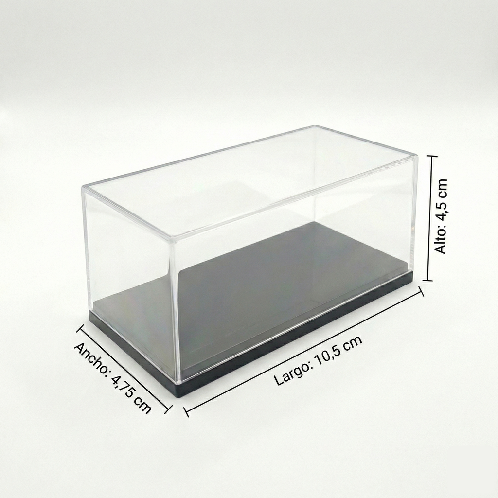 Caja Acrílica para Autos Escala 1:64 - 10.5 x 4.75 x 4.5 cm